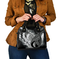 Piko Hawaiian Shoulder Handbag Monochrome Galaxy Spiral Plumeria Tribal Patterns DT05 - Polynesian Pride