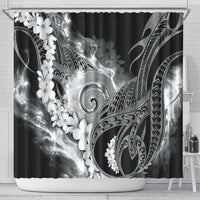 Piko Hawaiian Shower Curtain Monochrome Galaxy Spiral Plumeria Tribal Patterns DT05 - Polynesian Pride