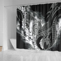 Piko Hawaiian Shower Curtain Monochrome Galaxy Spiral Plumeria Tribal Patterns DT05 - Polynesian Pride