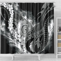 Piko Hawaiian Shower Curtain Monochrome Galaxy Spiral Plumeria Tribal Patterns DT05 - Polynesian Pride