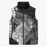Piko Hawaiian Sleeveless Puffer Jacket Monochrome Galaxy Spiral Plumeria Tribal Patterns DT05 Unisex Black - Polynesian Pride