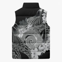 Piko Hawaiian Sleeveless Puffer Jacket Monochrome Galaxy Spiral Plumeria Tribal Patterns DT05 - Polynesian Pride