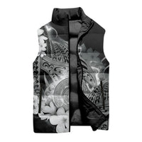 Piko Hawaiian Sleeveless Puffer Jacket Monochrome Galaxy Spiral Plumeria Tribal Patterns DT05 - Polynesian Pride
