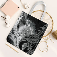 Piko Hawaiian Tote Bag Monochrome Galaxy Spiral Plumeria Tribal Patterns DT05 White Strap One Size Black - Polynesian Pride