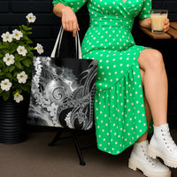 Piko Hawaiian Tote Bag Monochrome Galaxy Spiral Plumeria Tribal Patterns DT05 - Polynesian Pride