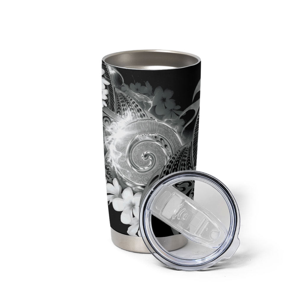 Piko Hawaiian Tumbler Cup Monochrome Galaxy Spiral Plumeria Tribal Patterns DT05 - Polynesian Pride