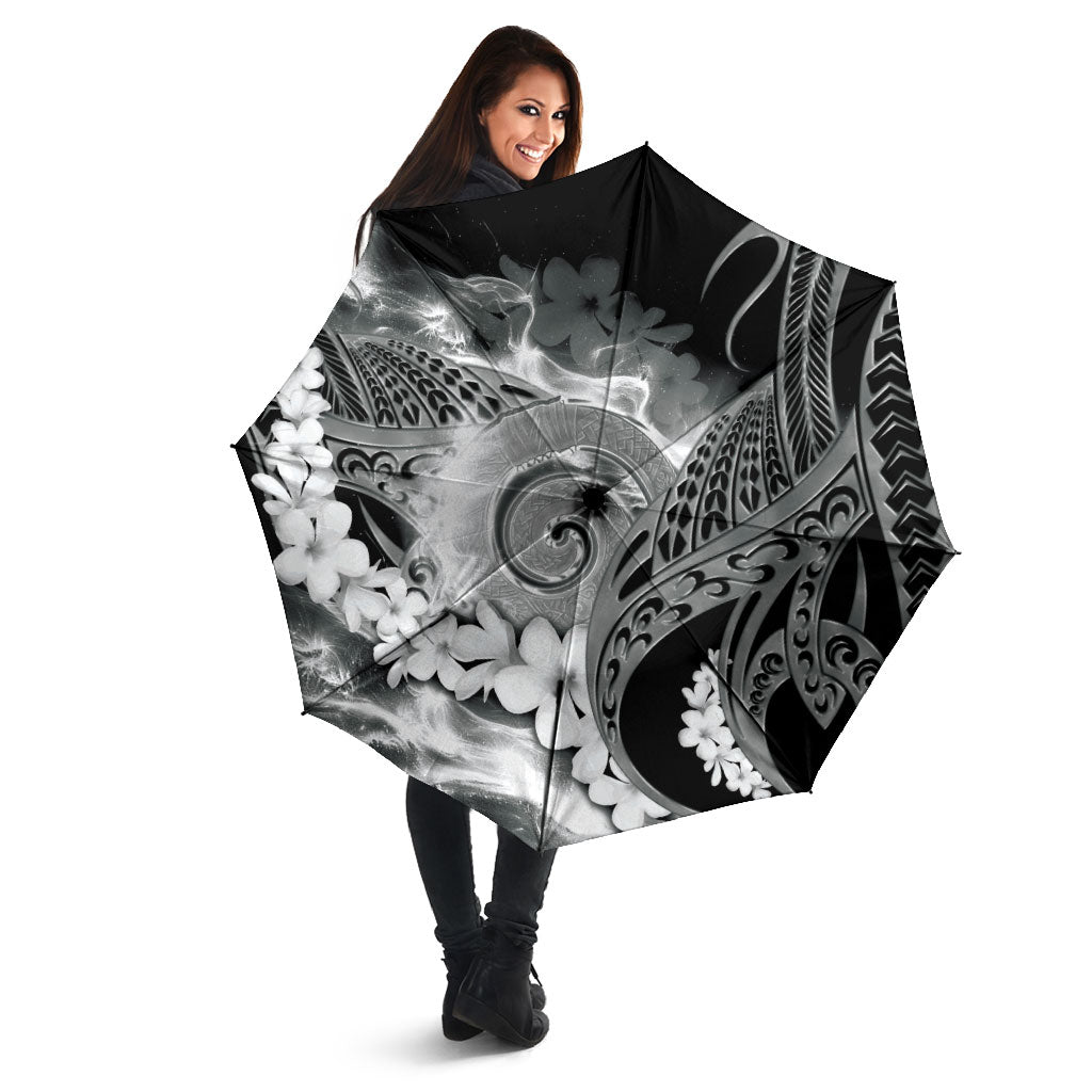 Piko Hawaiian Umbrella Monochrome Galaxy Spiral Plumeria Tribal Patterns DT05 - Polynesian Pride