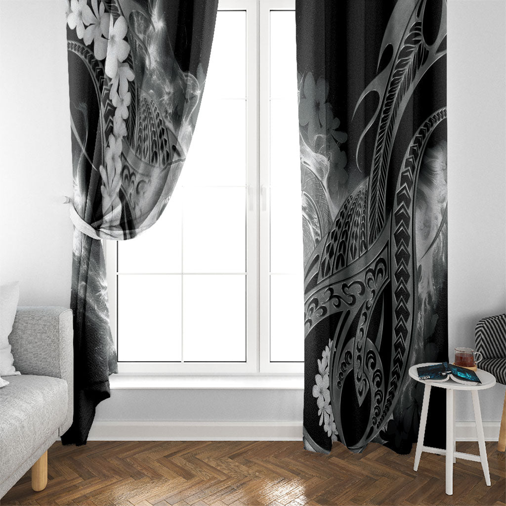 Piko Hawaiian Window Curtain Monochrome Galaxy Spiral Plumeria Tribal Patterns DT05 - Polynesian Pride