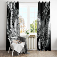 Piko Hawaiian Window Curtain Monochrome Galaxy Spiral Plumeria Tribal Patterns DT05 - Polynesian Pride