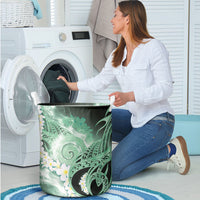 Piko Hawaiian Laundry Basket Green Galaxy Spiral Plumeria Tribal Patterns DT05 - Polynesian Pride