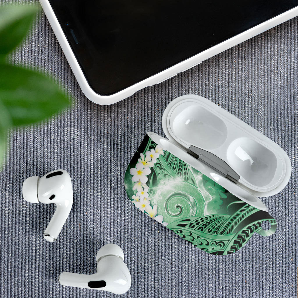 Piko Hawaiian AirPods Case Green Galaxy Spiral Plumeria Tribal Patterns DT05 - Polynesian Pride
