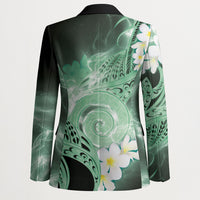 Piko Hawaiian Blazer Green Galaxy Spiral Plumeria Tribal Patterns DT05 - Polynesian Pride