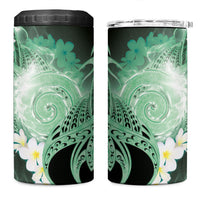 Piko Hawaiian 4 in 1 Can Cooler Tumbler Green Galaxy Spiral Plumeria Tribal Patterns DT05 One Size: 16 oz Green - Polynesian Pride