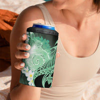Piko Hawaiian 4 in 1 Can Cooler Tumbler Green Galaxy Spiral Plumeria Tribal Patterns DT05 - Polynesian Pride