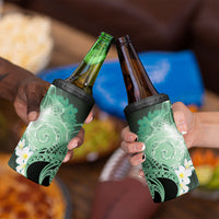 Piko Hawaiian 4 in 1 Can Cooler Tumbler Green Galaxy Spiral Plumeria Tribal Patterns DT05 - Polynesian Pride