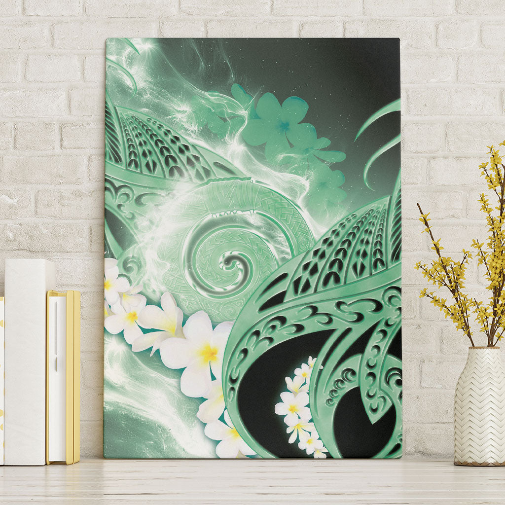 Piko Hawaiian Canvas Wall Art Green Galaxy Spiral Plumeria Tribal Patterns DT05 Without Frame Green - Polynesian Pride