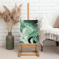Piko Hawaiian Canvas Wall Art Green Galaxy Spiral Plumeria Tribal Patterns DT05 - Polynesian Pride