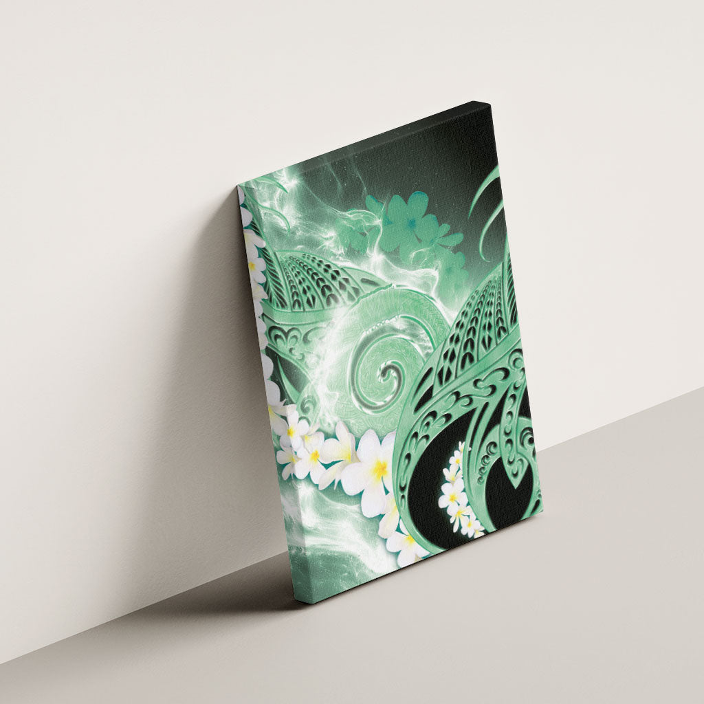Piko Hawaiian Canvas Wall Art Green Galaxy Spiral Plumeria Tribal Patterns DT05 - Polynesian Pride