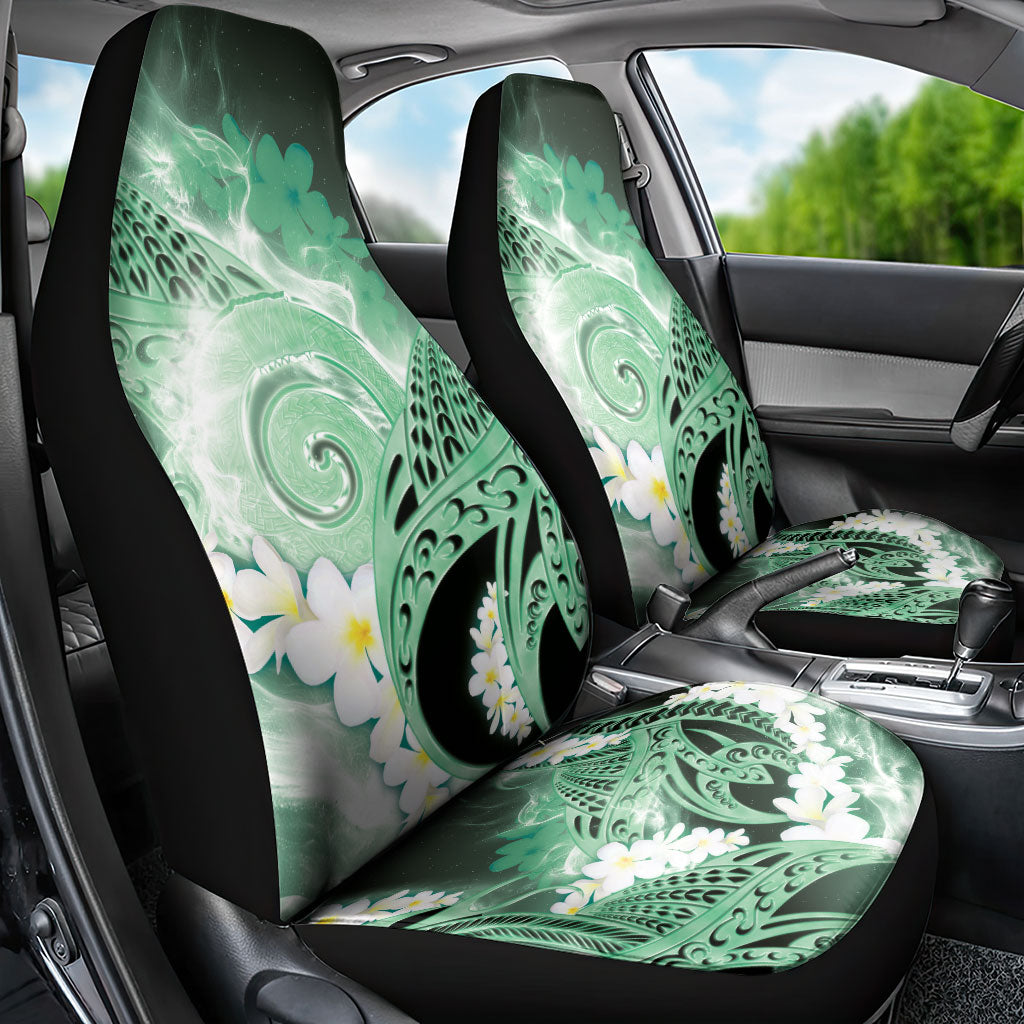 Piko Hawaiian Car Seat Cover Green Galaxy Spiral Plumeria Tribal Patterns DT05 - Polynesian Pride