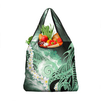 Piko Hawaiian Grocery Bag Green Galaxy Spiral Plumeria Tribal Patterns DT05 1-pack One Size Green - Polynesian Pride