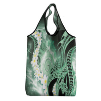 Piko Hawaiian Grocery Bag Green Galaxy Spiral Plumeria Tribal Patterns DT05 - Polynesian Pride