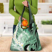 Piko Hawaiian Grocery Bag Green Galaxy Spiral Plumeria Tribal Patterns DT05 - Polynesian Pride