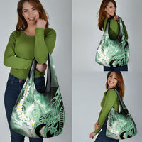 Piko Hawaiian Grocery Bag Green Galaxy Spiral Plumeria Tribal Patterns DT05 - Polynesian Pride