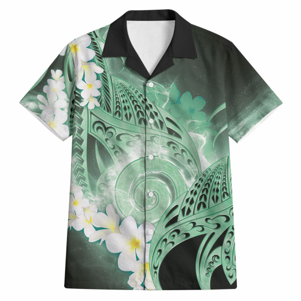 Piko Hawaiian Hawaiian Shirt Green Galaxy Spiral Plumeria Tribal Patterns DT05 Green - Polynesian Pride