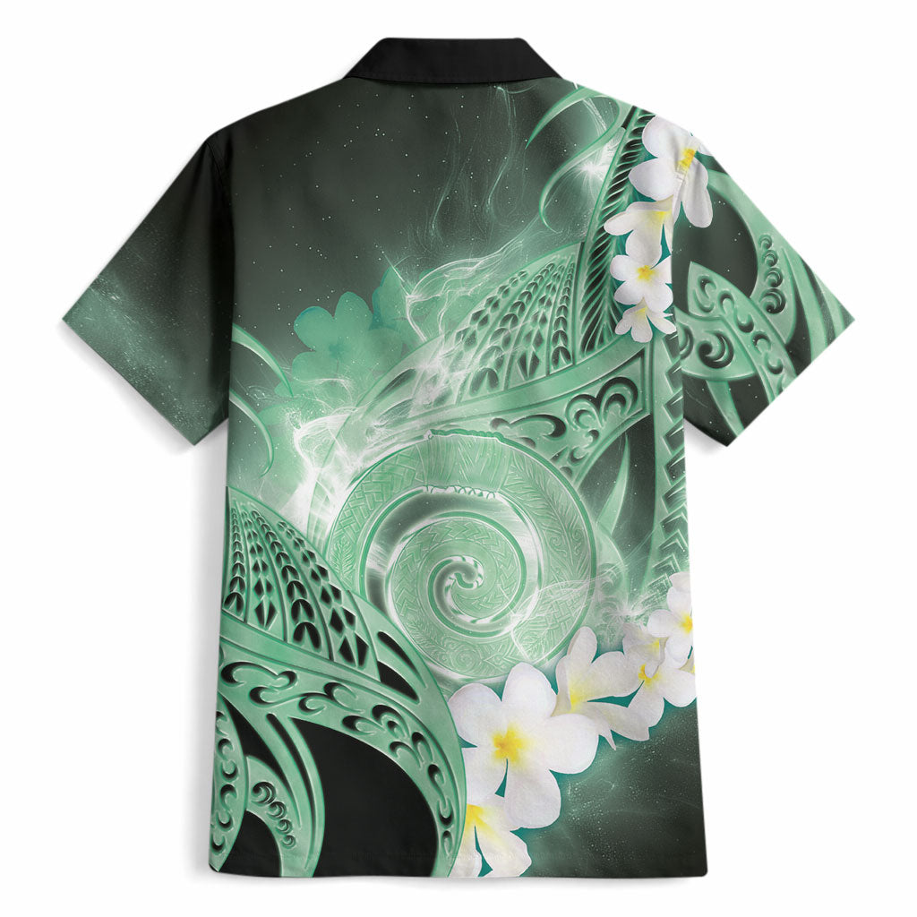 Piko Hawaiian Hawaiian Shirt Green Galaxy Spiral Plumeria Tribal Patterns DT05 - Polynesian Pride