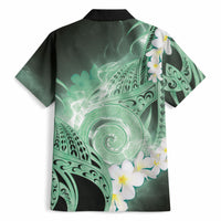 Piko Hawaiian Hawaiian Shirt Green Galaxy Spiral Plumeria Tribal Patterns DT05 - Polynesian Pride