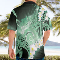 Piko Hawaiian Hawaiian Shirt Green Galaxy Spiral Plumeria Tribal Patterns DT05 - Polynesian Pride