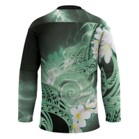 Piko Hawaiian Hockey Jersey Green Galaxy Spiral Plumeria Tribal Patterns DT05 - Polynesian Pride