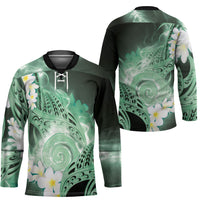 Piko Hawaiian Hockey Jersey Green Galaxy Spiral Plumeria Tribal Patterns DT05 - Polynesian Pride