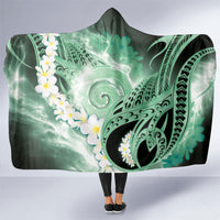 Piko Hawaiian Hooded Blanket Green Galaxy Spiral Plumeria Tribal Patterns DT05 One Size Green - Polynesian Pride