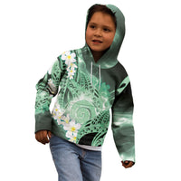 Piko Hawaiian Kid Hoodie Green Galaxy Spiral Plumeria Tribal Patterns DT05 - Polynesian Pride