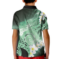 Piko Hawaiian Kid Polo Shirt Green Galaxy Spiral Plumeria Tribal Patterns DT05 - Polynesian Pride