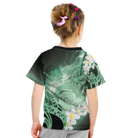 Piko Hawaiian Kid T Shirt Green Galaxy Spiral Plumeria Tribal Patterns DT05 - Polynesian Pride