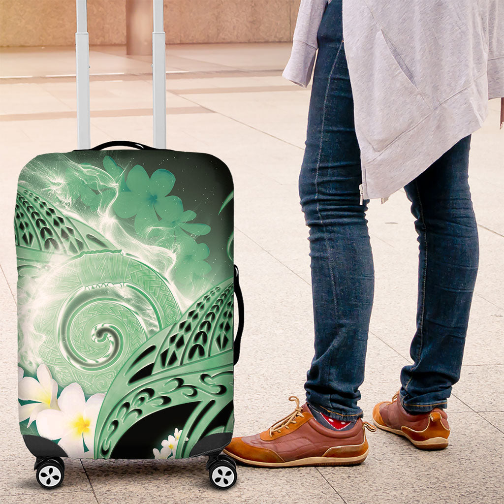 Piko Hawaiian Luggage Cover Green Galaxy Spiral Plumeria Tribal Patterns DT05 Green - Polynesian Pride