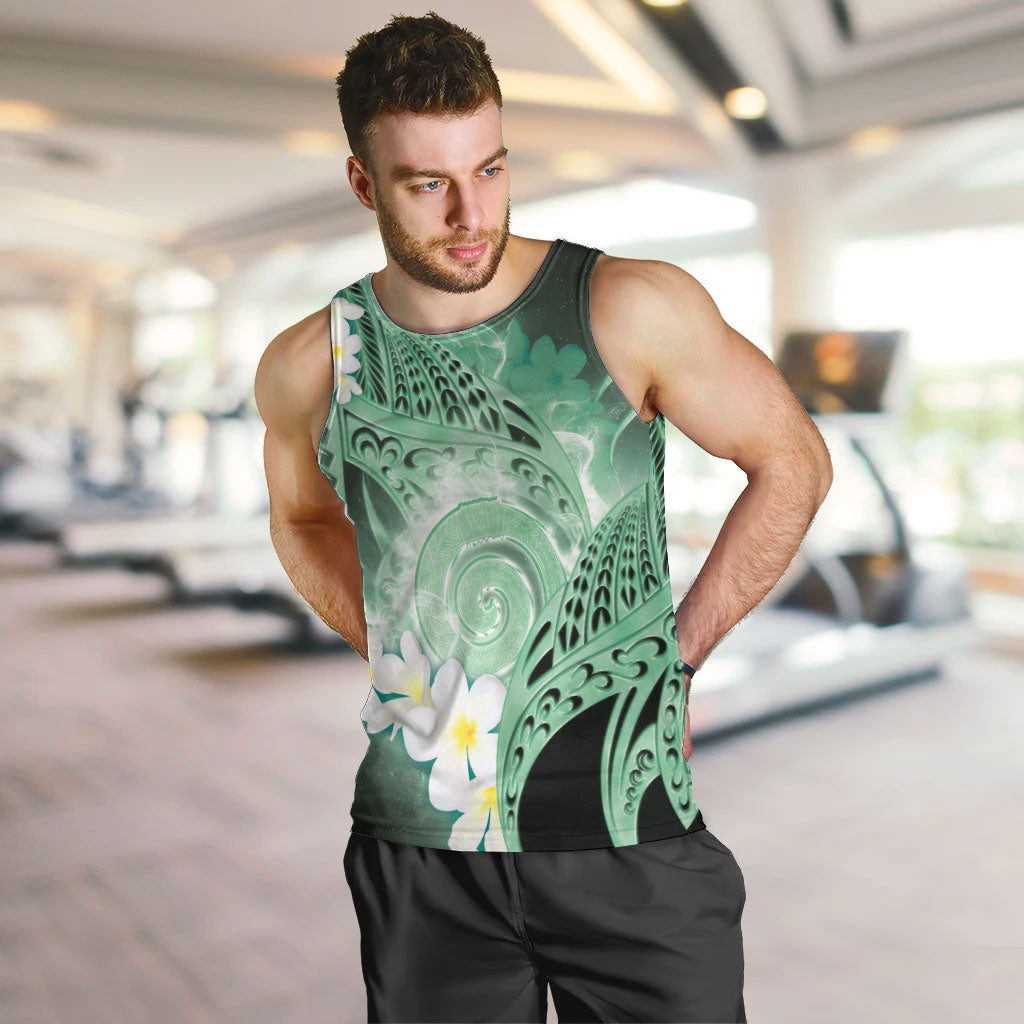 Piko Hawaiian Men Tank Top Green Galaxy Spiral Plumeria Tribal Patterns DT05 Green - Polynesian Pride