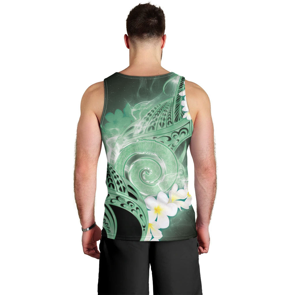 Piko Hawaiian Men Tank Top Green Galaxy Spiral Plumeria Tribal Patterns DT05 - Polynesian Pride