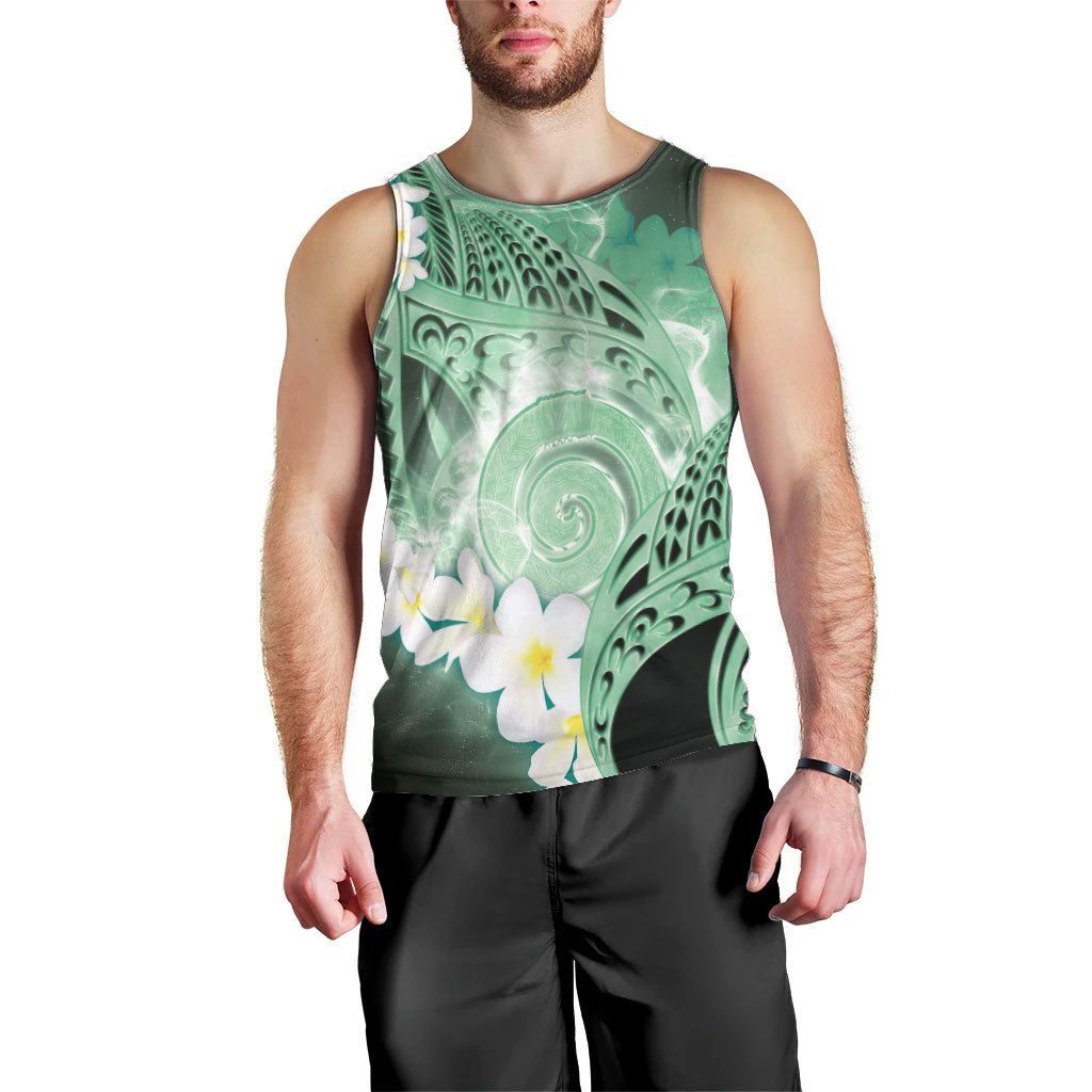 Piko Hawaiian Men Tank Top Green Galaxy Spiral Plumeria Tribal Patterns DT05 - Polynesian Pride