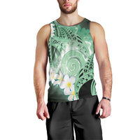 Piko Hawaiian Men Tank Top Green Galaxy Spiral Plumeria Tribal Patterns DT05 - Polynesian Pride