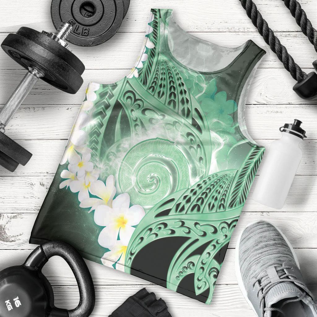 Piko Hawaiian Men Tank Top Green Galaxy Spiral Plumeria Tribal Patterns DT05 - Polynesian Pride