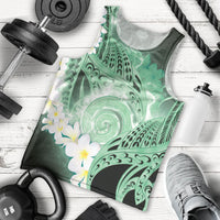 Piko Hawaiian Men Tank Top Green Galaxy Spiral Plumeria Tribal Patterns DT05 - Polynesian Pride