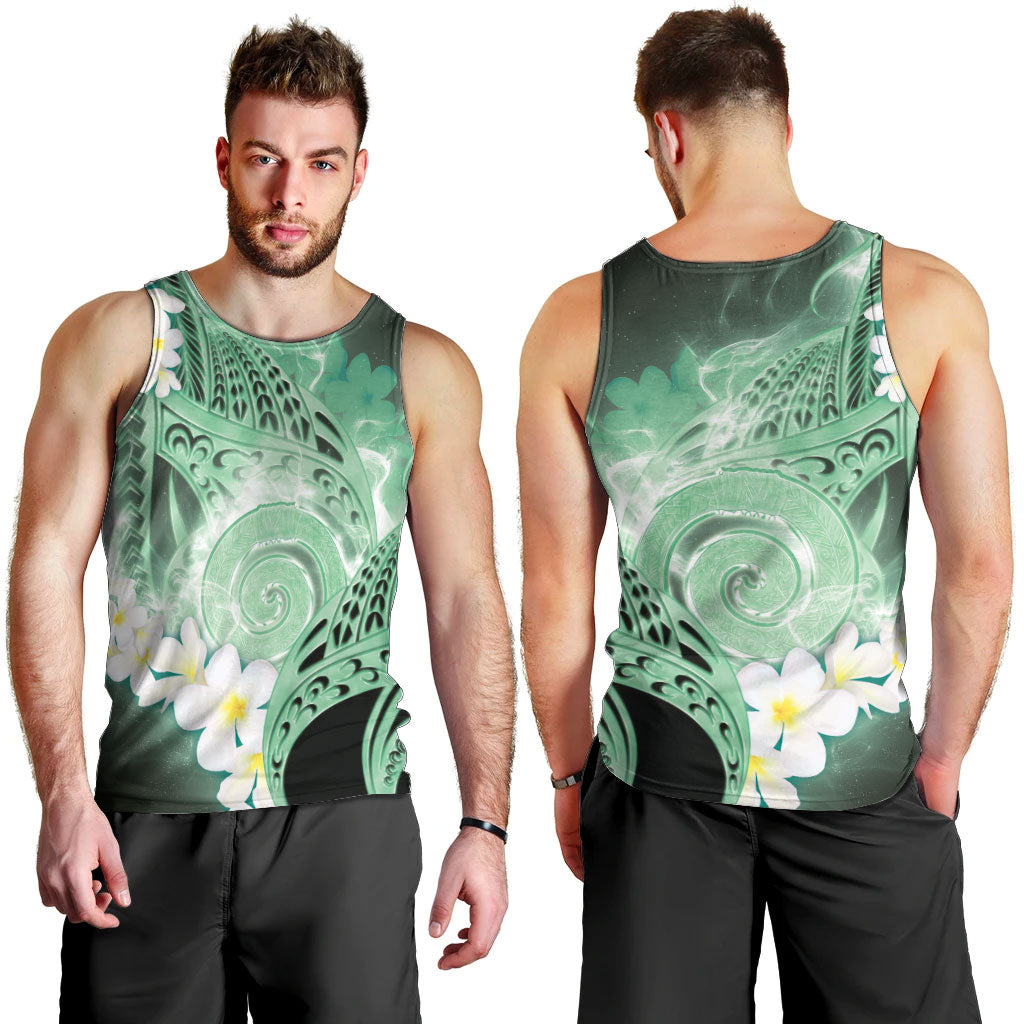 Piko Hawaiian Men Tank Top Green Galaxy Spiral Plumeria Tribal Patterns DT05 - Polynesian Pride