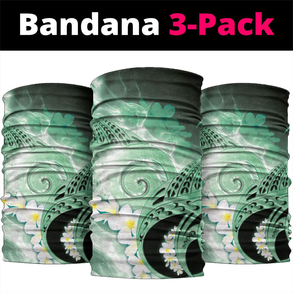 Piko Hawaiian Neck Gaiter Green Galaxy Spiral Plumeria Tribal Patterns DT05 package One Size: 25*50cm Green - Polynesian Pride