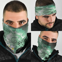 Piko Hawaiian Neck Gaiter Green Galaxy Spiral Plumeria Tribal Patterns DT05 - Polynesian Pride