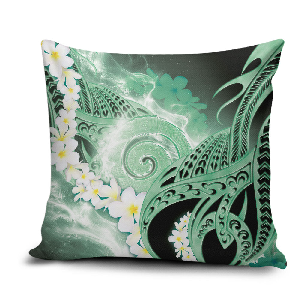 Piko Hawaiian Pillow Cover Green Galaxy Spiral Plumeria Tribal Patterns DT05 Green - Polynesian Pride