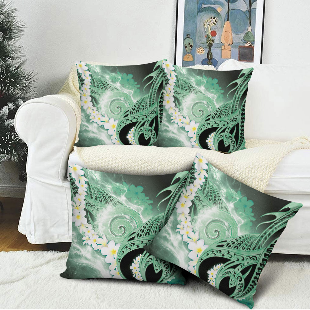 Piko Hawaiian Pillow Cover Green Galaxy Spiral Plumeria Tribal Patterns DT05 - Polynesian Pride