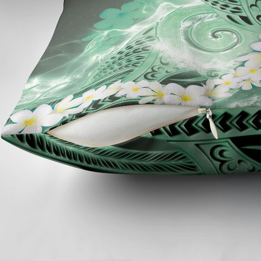 Piko Hawaiian Pillow Cover Green Galaxy Spiral Plumeria Tribal Patterns DT05 - Polynesian Pride